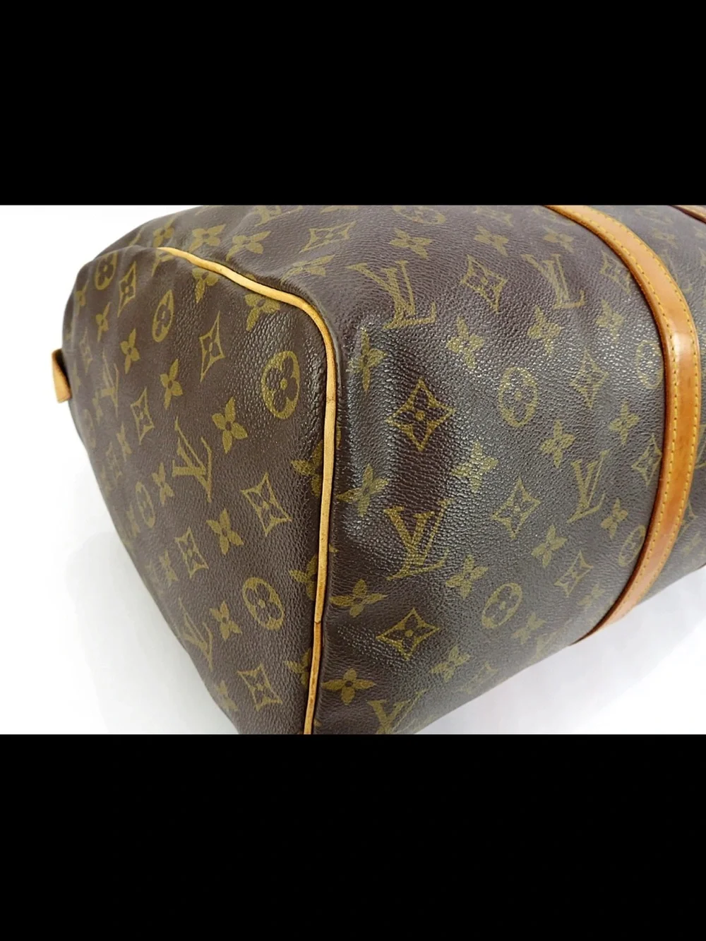 Louis Vuitton Monogram Canvas Duffel with Tan Leather Trim